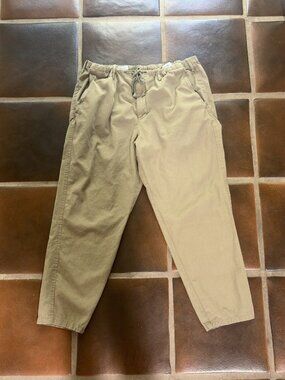 Dries Van Noten Khaki Cotton Drawstring Pants - Size EU 60